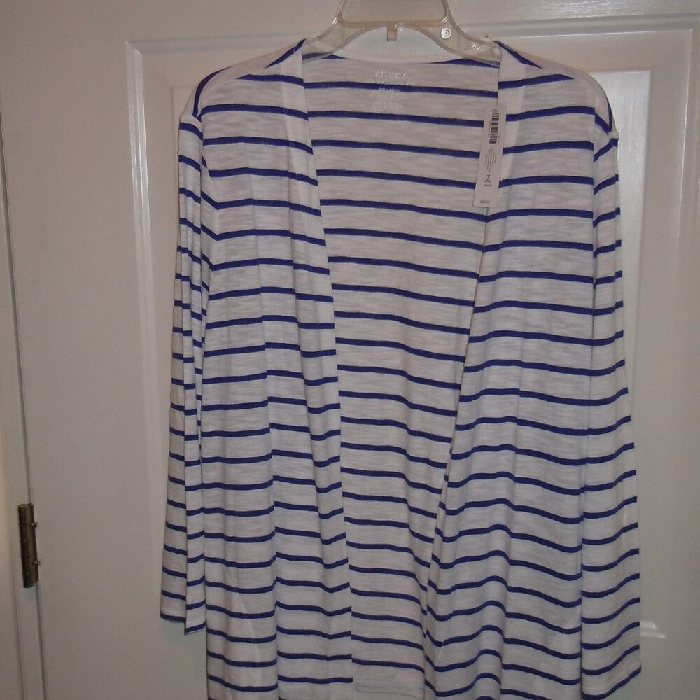 WOMENS CHICO’S ‘THE ULTIMATE TEE’ SUMMER CARDIGAN SZ 3P NWT